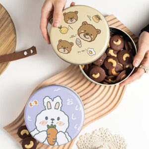 Round Tin Boxes | Ideal for Cookies, Snowy Crisps, Candy Storage | Durable Maikou Iron Biscuit & Gift Containers