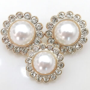 Plastic Pearl Rhinestone Buttons | Chanel-Style Decorative Buttons for Wool Coats, Dresses & Jackets