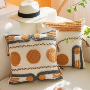 Nordic INS Bohemian Tufted Cushion Cover | Removable & Washable Pure Cotton Pillowcase for Sofa, Living Room & B&B Decor