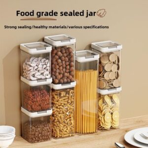 Food-Grade Sealed Plastic Storage Jar for Kitchen | Ideal for Grains, Noodles, Spices, Beans - Transparent & Moisture-Proof