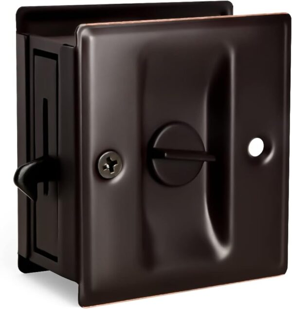 Privacy Sliding Door Lock With Pull Oil Rubbed Brass