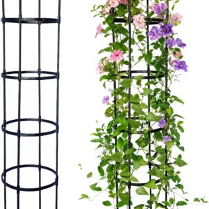 2 Pack Garden Obelisk Trellis for Climbing Plants Outdoor, Plant Trellis Garden Tower Trellis for Potted Plant Climbing, Flowers Vegetable Cucumber Trellis