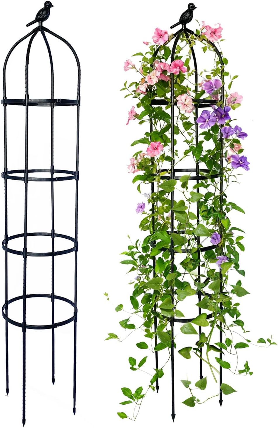 2 Pack Garden Obelisk Trellis for Climbing Plants Outdoor, Plant Trellis Garden Tower Trellis for Potted Plant Climbing, Flowers Vegetable Cucumber Trellis