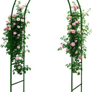 100% Metal Garden Arch Trellis for Climbing Plants Outdoor, Assemble Freely 2 Sizes,Pumpkin Archway Outdoor Garden Arbors and Arches for Wedding Party Decoration