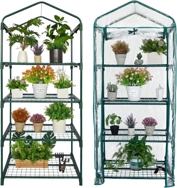 4 Tier Mini Indoor Outdoor Greenhouse,27"x19"x62"