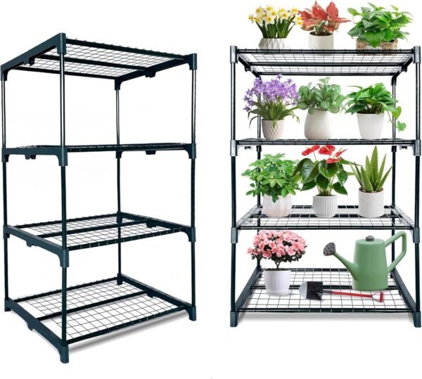 2 Pack Plant Stand Indoor Plant Shelf Outdoor,4 Tier