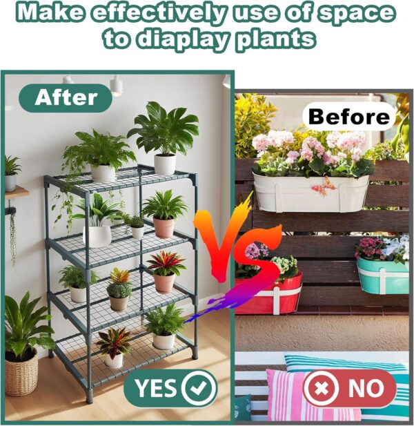2 Pack Plant Stand Indoor Plant Shelf Outdoor,4 Tier